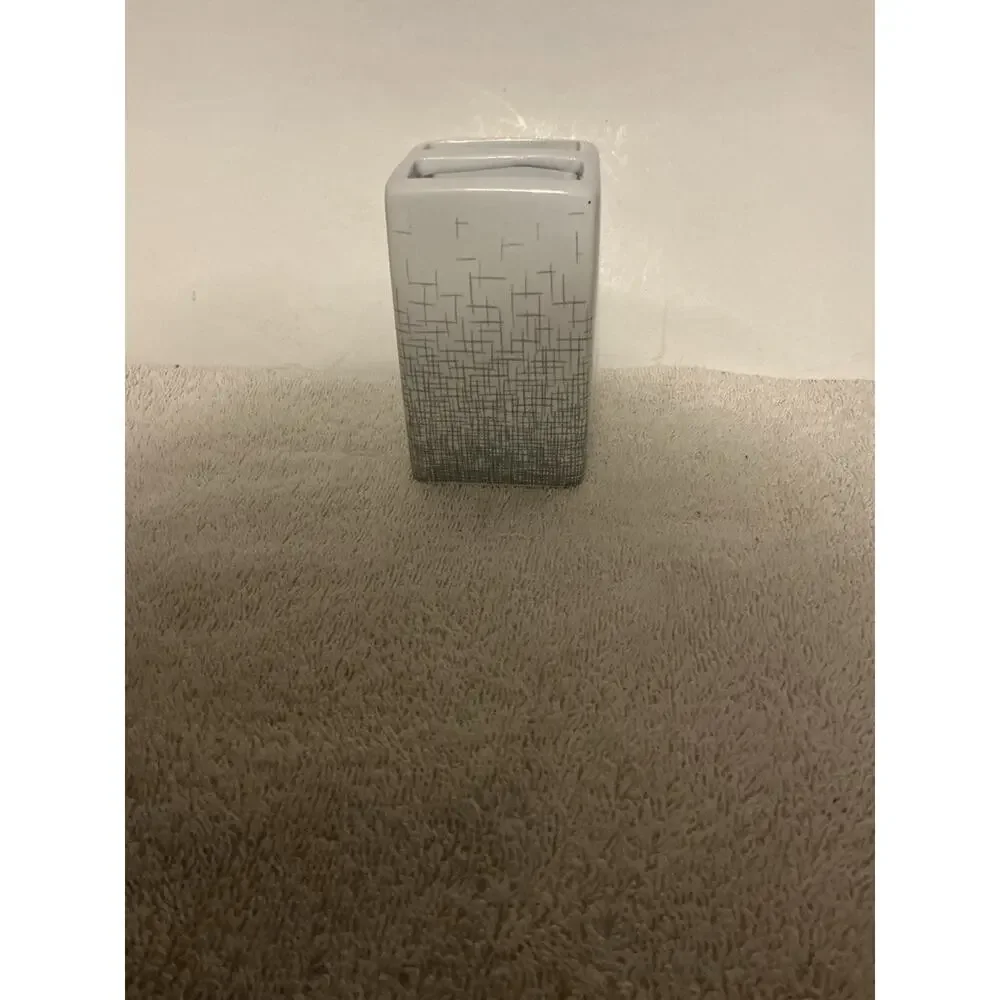 Mainstay Ceramic Bathroom Accessory Toothbrush Holder Gray Weave